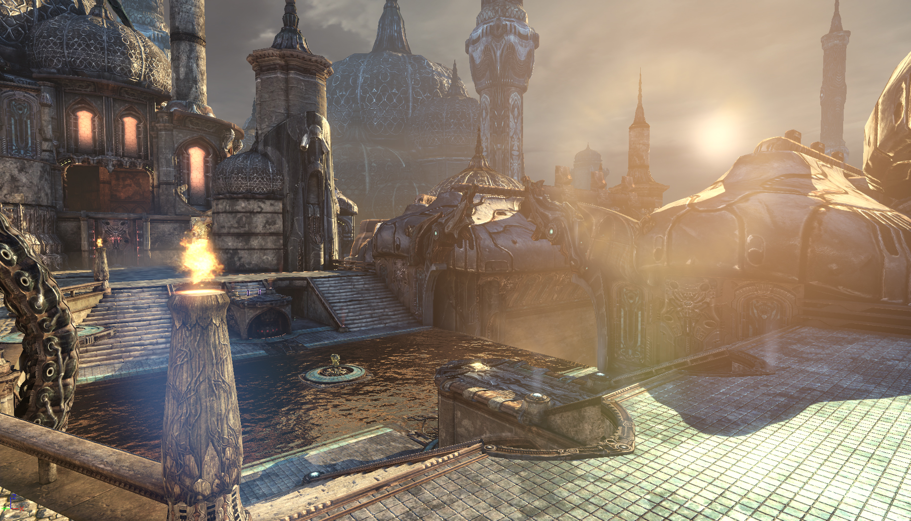 A scene from a created game level - Sandstorm