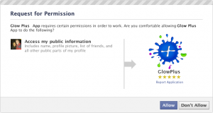 Authorising the GlowPlus Facebook App - Demo